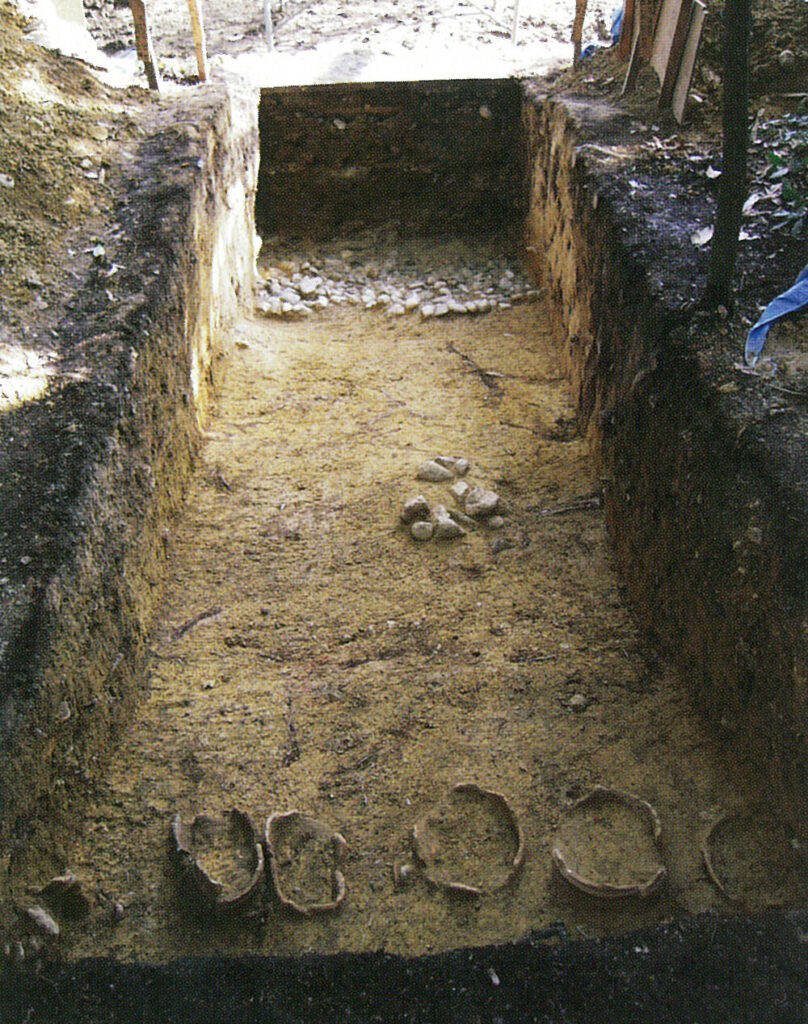 Rangée d'haniwa cylindrique extraite de Hatazuka Kofun
